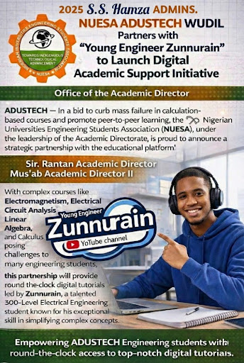 Academic Breakthrough: NUESA ADUSTECH Partners with Young Engineer Zunnurain for Digital Tutorial Initiative